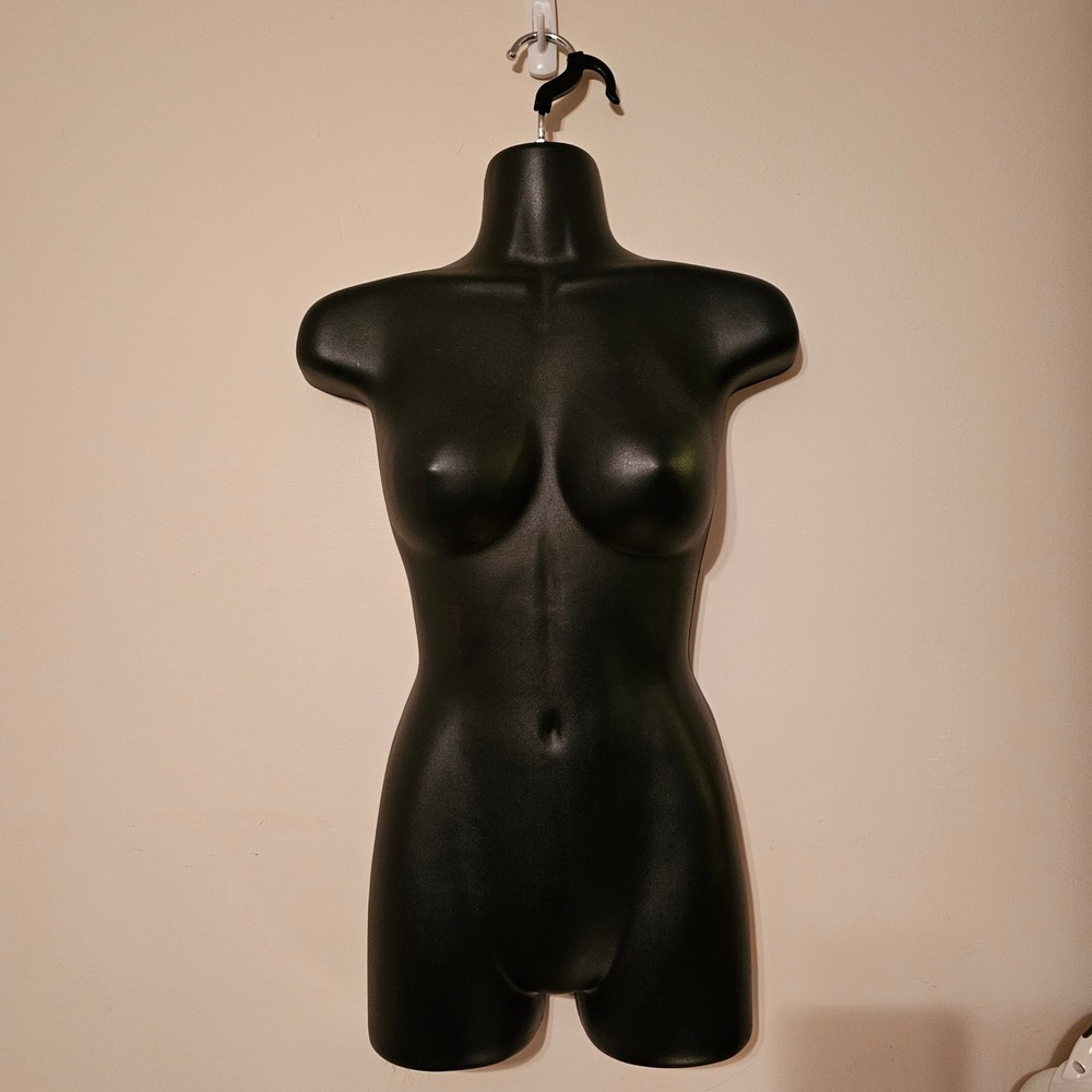 Black Female Torso Mannequin Hanging Plastic Dress Form Display Clothing Resell